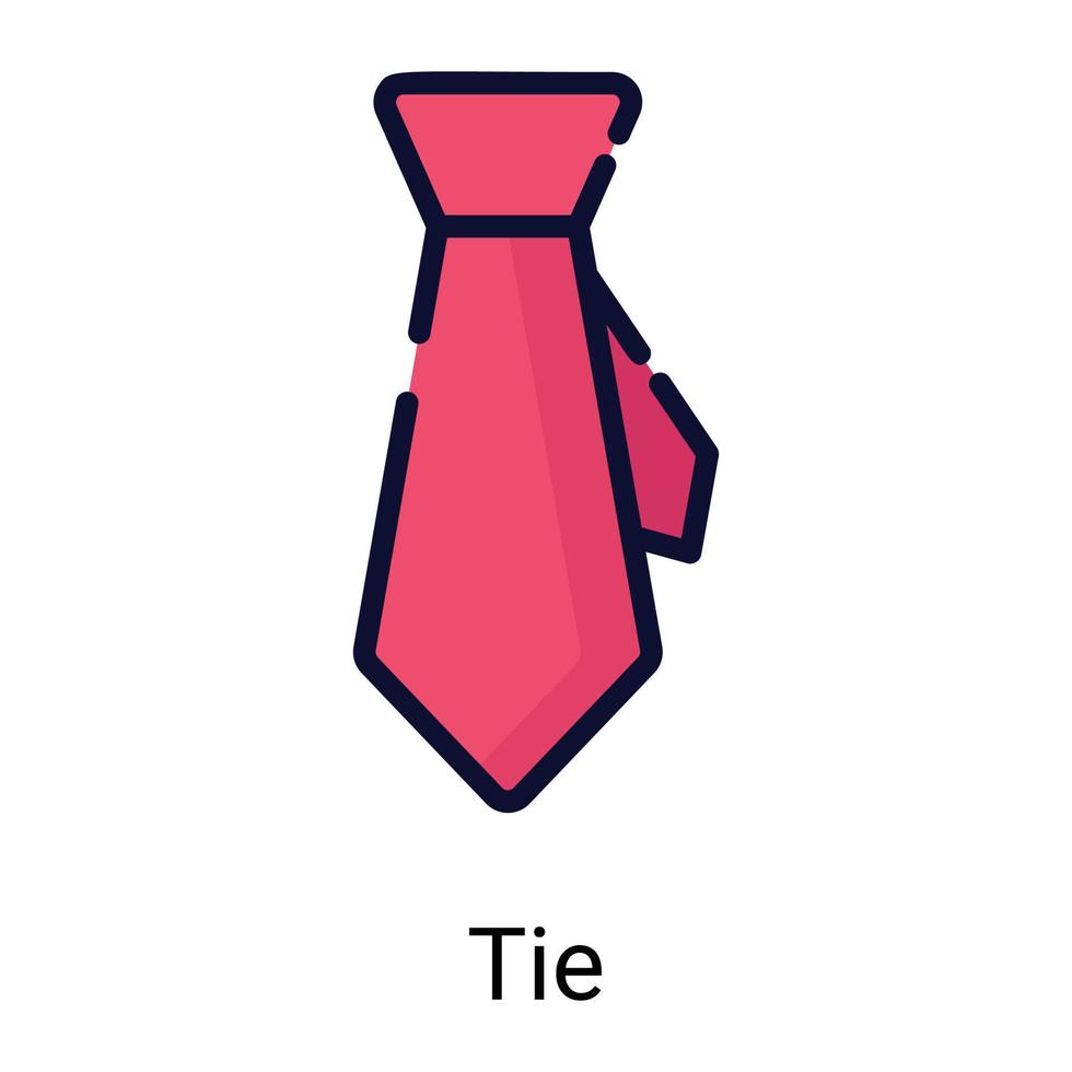 Krawatte, modisches Farbliniensymbol isoliert auf weißem Hintergrund vektor