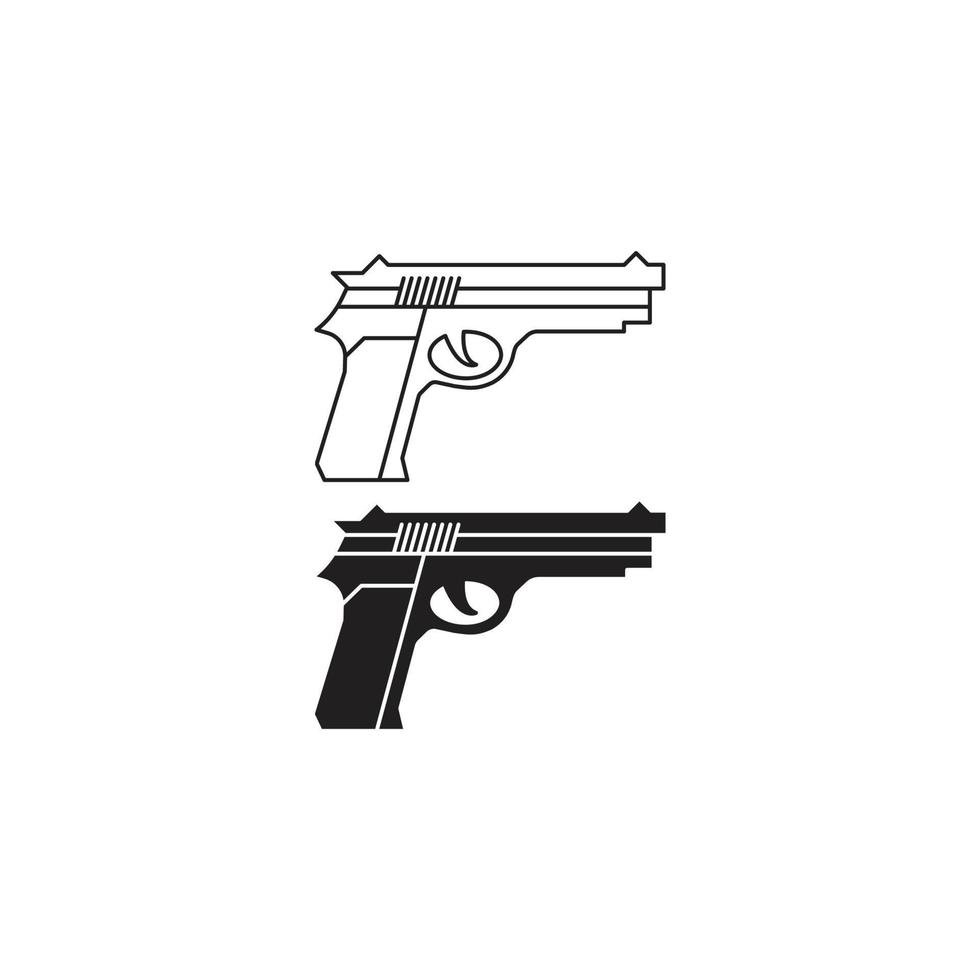 pistol, handeldvapen. vektor ikon mall