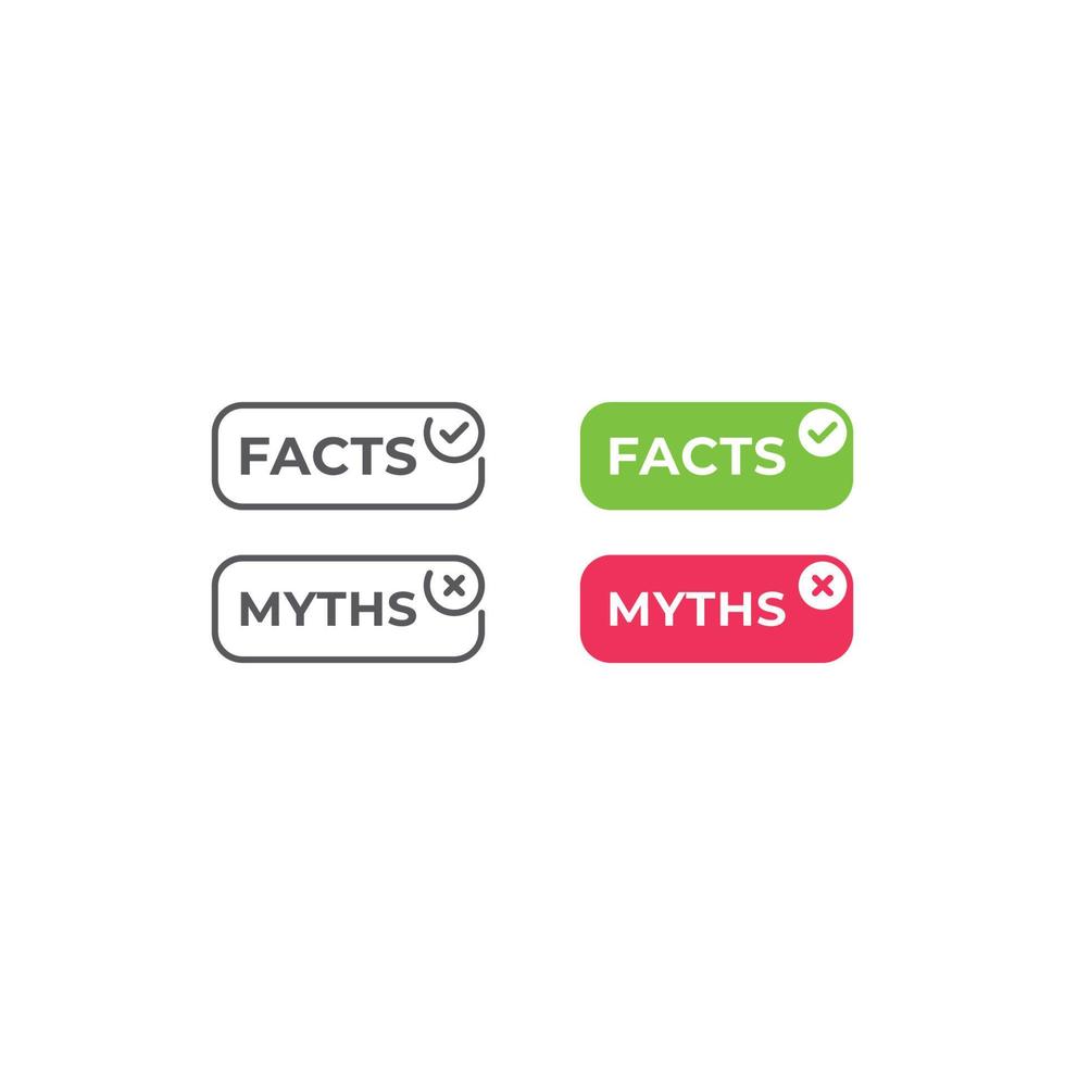 Fakten gegen Mythen. Vektor-Icon-Vorlage vektor