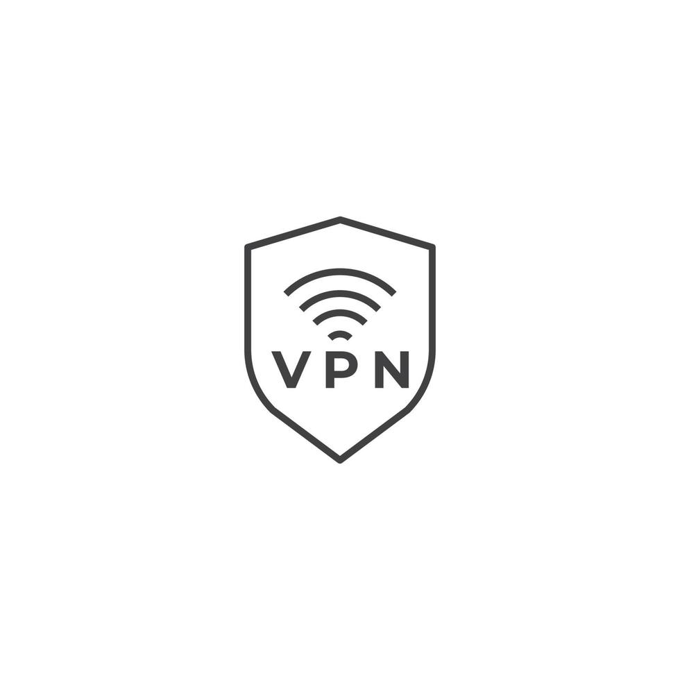 Internetsicherheit, VPN und Schutzschild. Vektor-Icon-Vorlage vektor