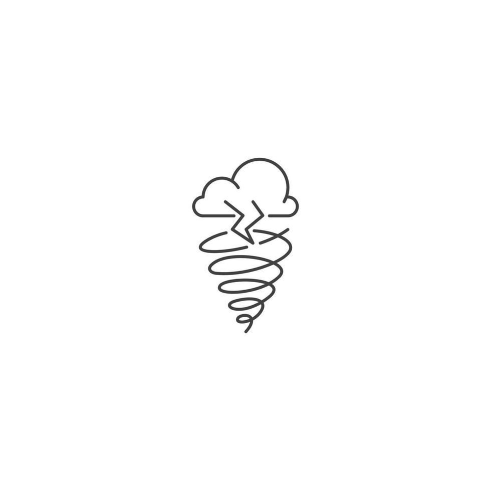 Gewitter mit Tornado. Vektor-Icon-Vorlage vektor