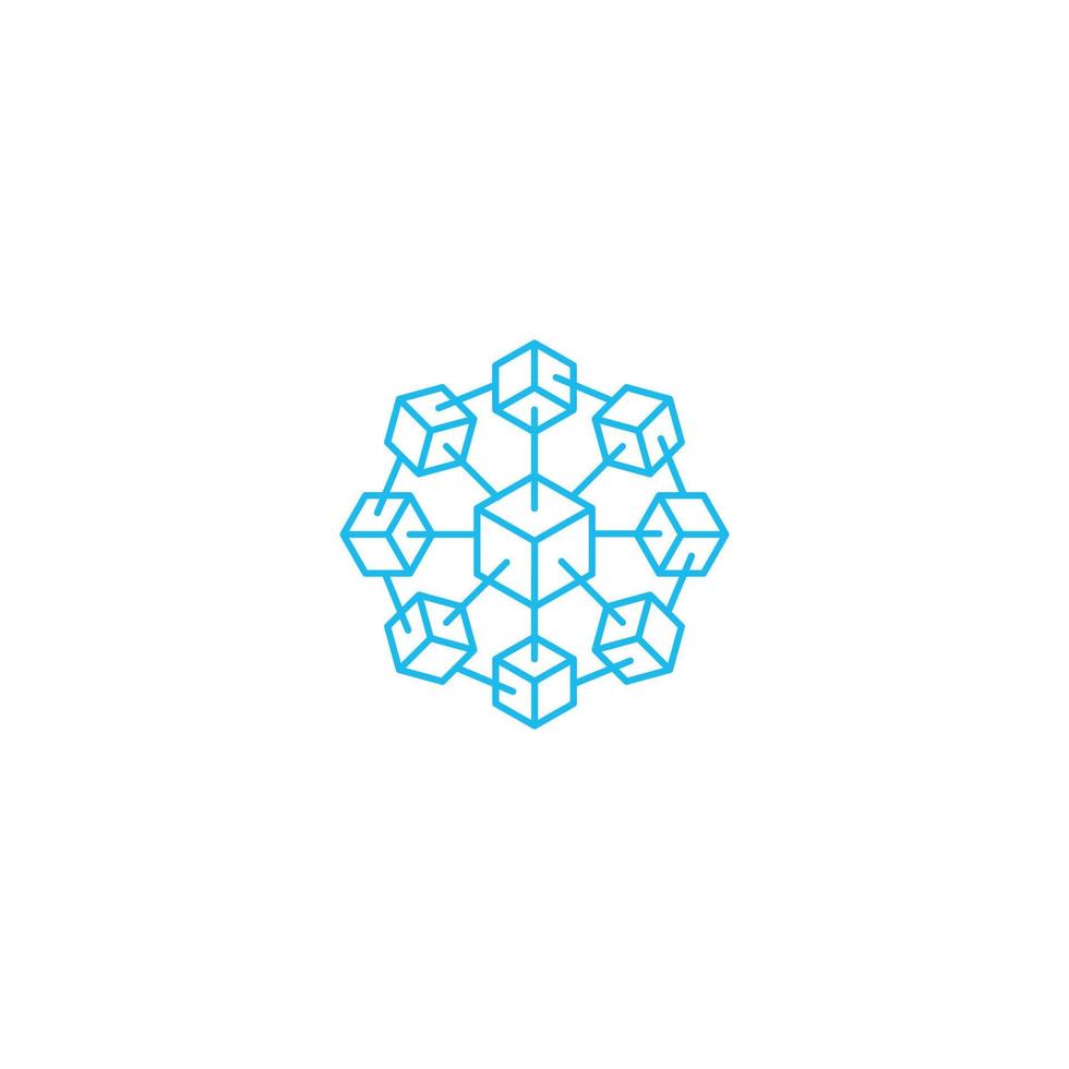 Blockchain, Krypto. Vektor-Icon-Logo-Vorlage vektor