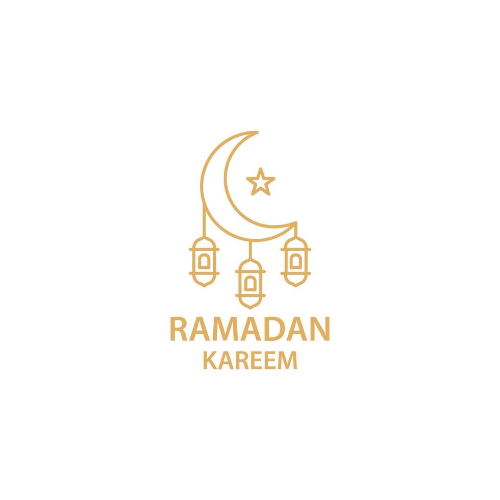 Ramadan Kareem, Mond und Laterne. Vektor-Logo-Symbol-Vorlage vektor