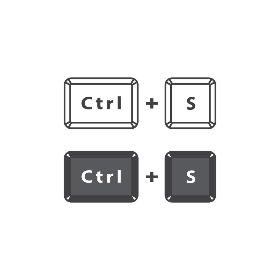 Speichern, Strg-Taste. Vektor-Icon-Vorlage vektor