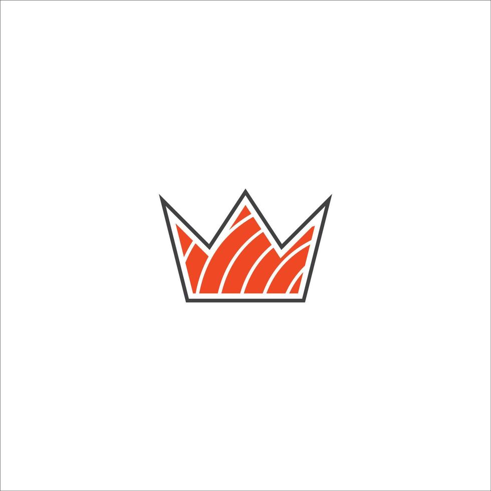 Sushi-König, Kronen-Sushi. Vektor-Logo-Symbol-Vorlage vektor