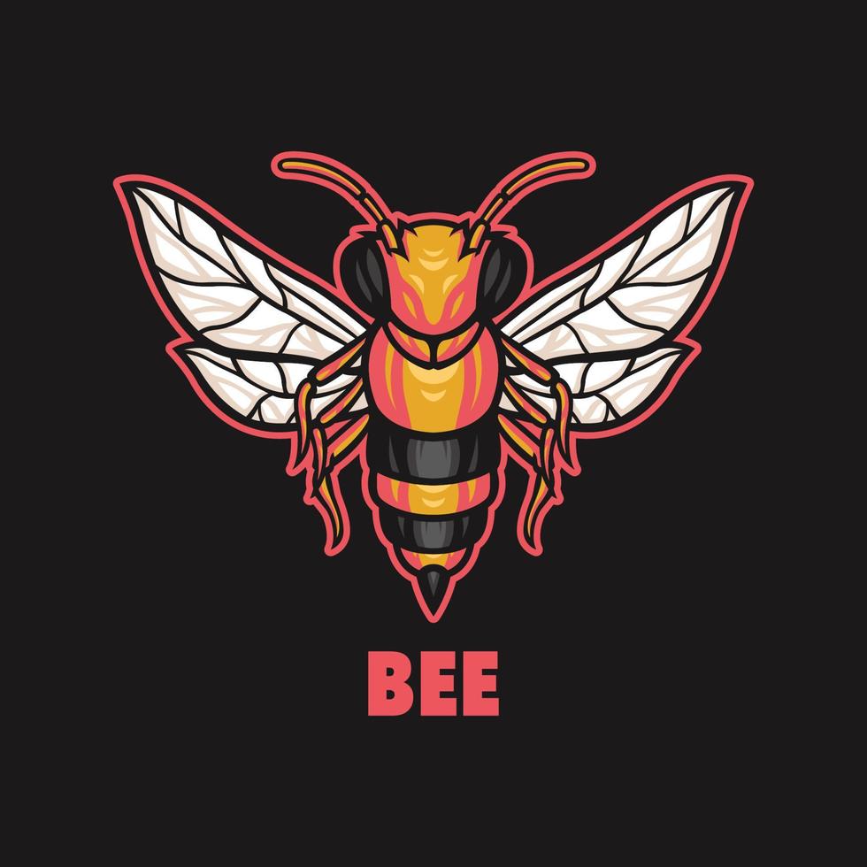 Bienenmaskottchen-Logo für Esport-Spiele oder Embleme vektor