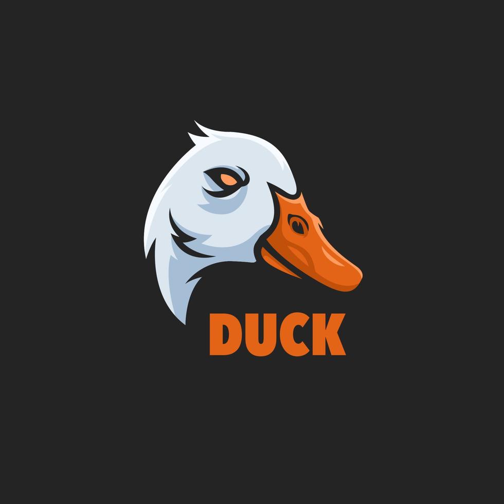 Duck maskot-logotyp för esport-spel eller emblem vektor