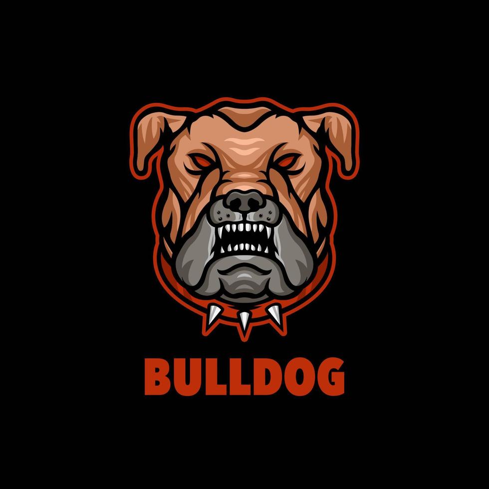 bulldog maskot logotyp för esport gaming eller emblem vektor