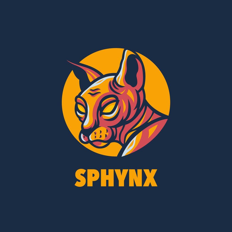 cat sphynx maskot-logotyp för esport-spel eller emblem vektor