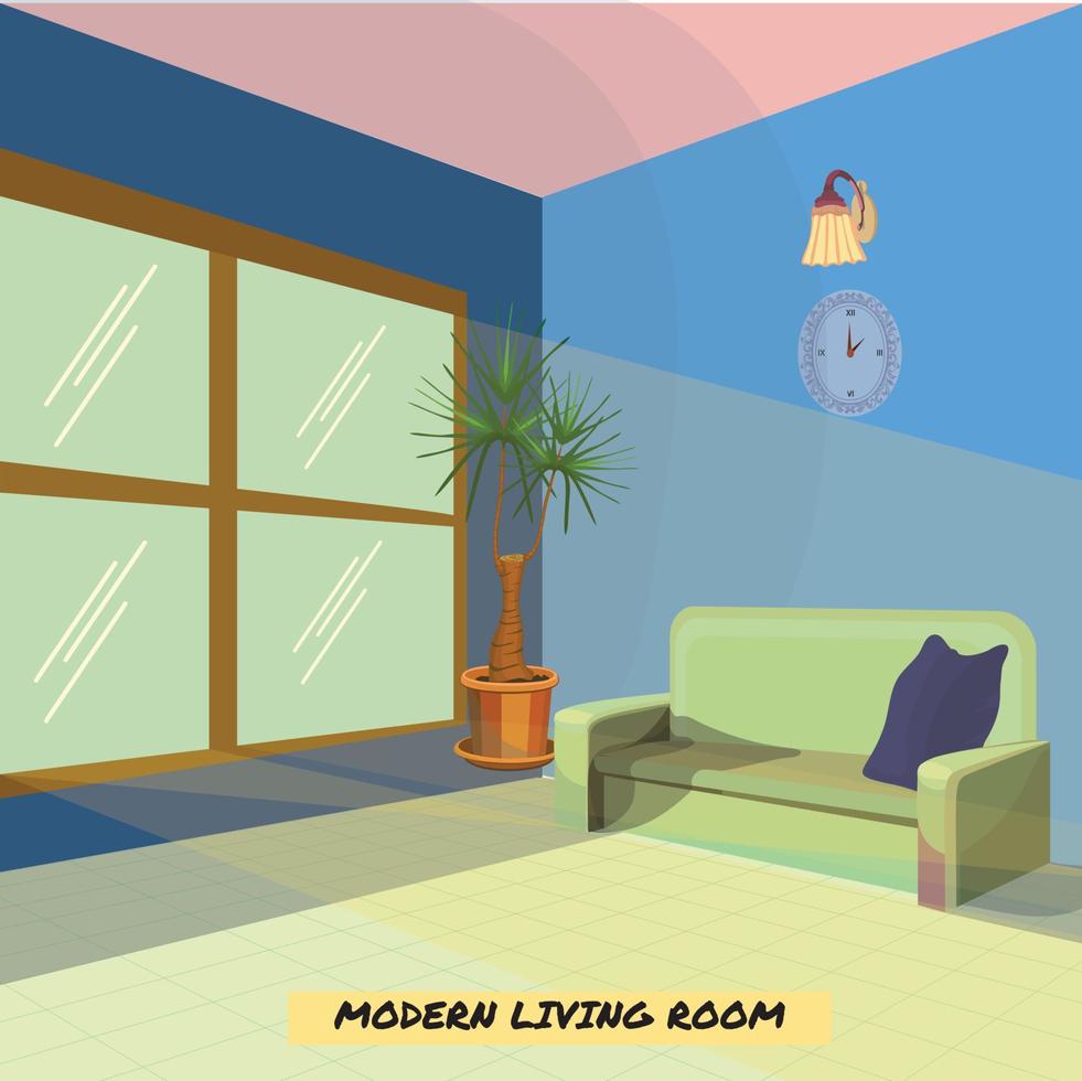 modernes wohnzimmer mit eleganten und verlaufsfarben vektor
