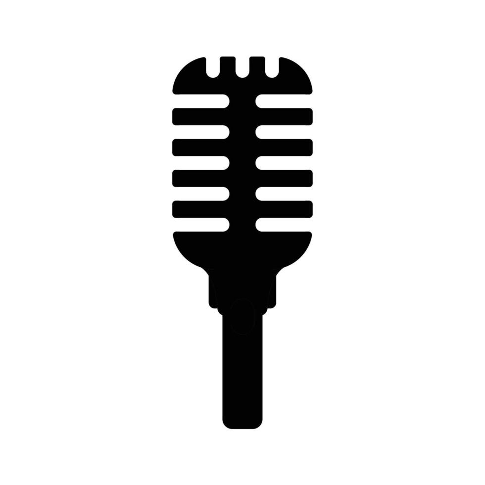 Retro-Mikrofon-Silhouette. Schwarz-Weiß-Icon-Design-Element auf isoliertem weißem Hintergrund vektor