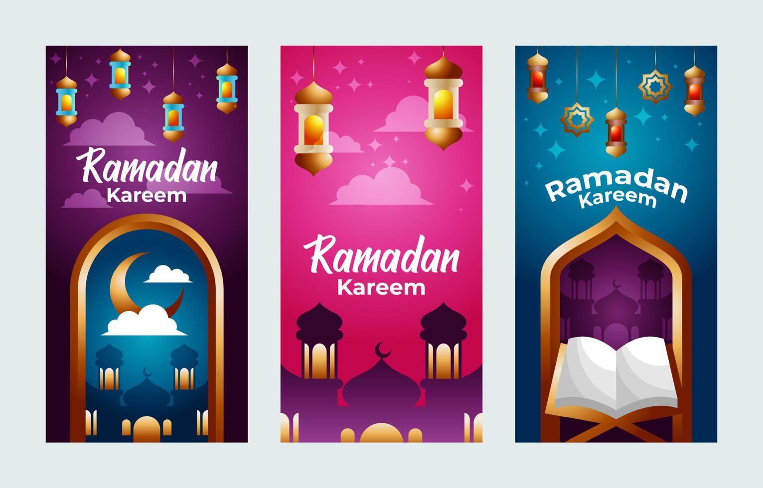 islamisk ramadan kareem banner set vektor