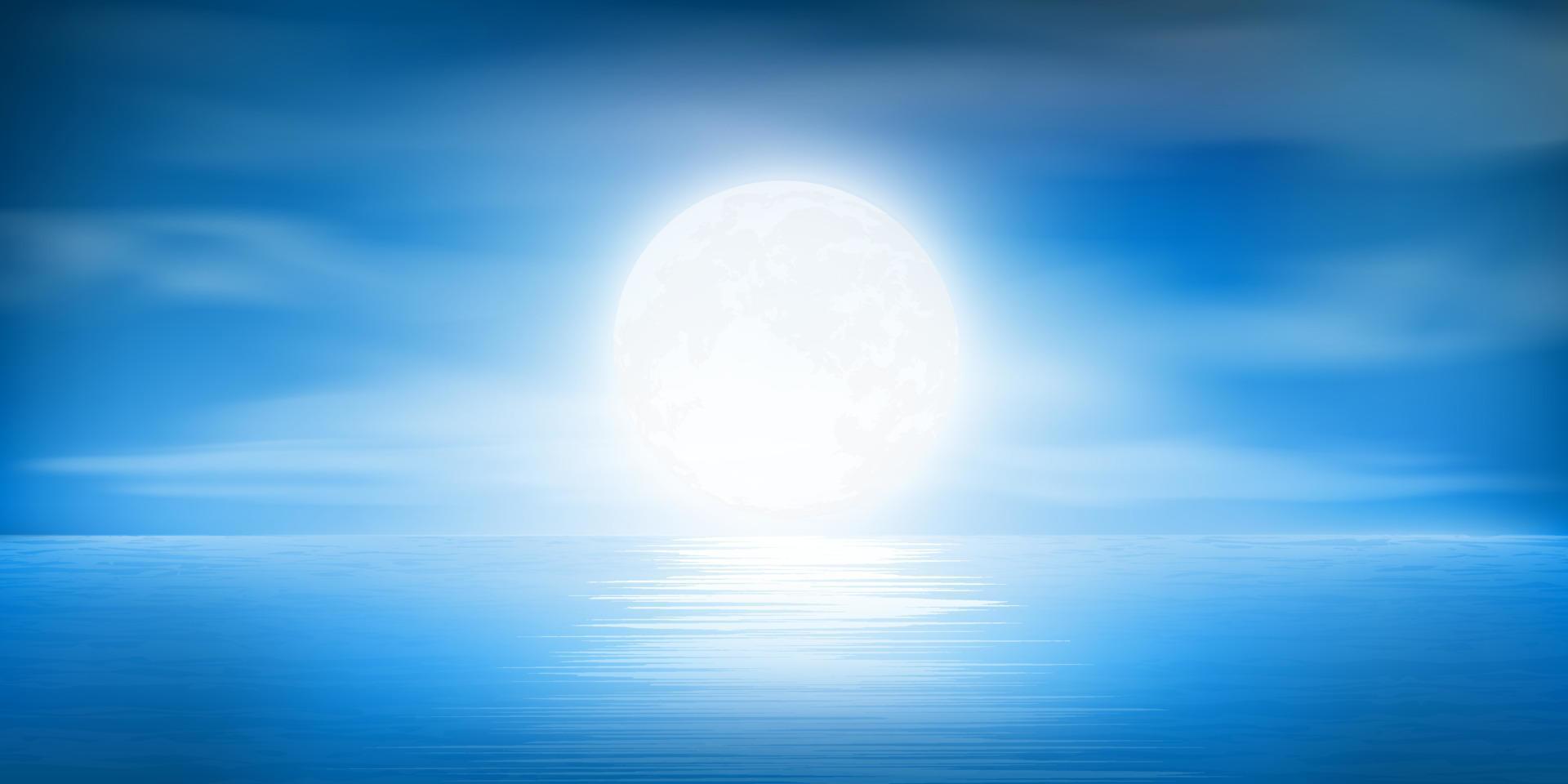 fullmåne natt med moln vektor