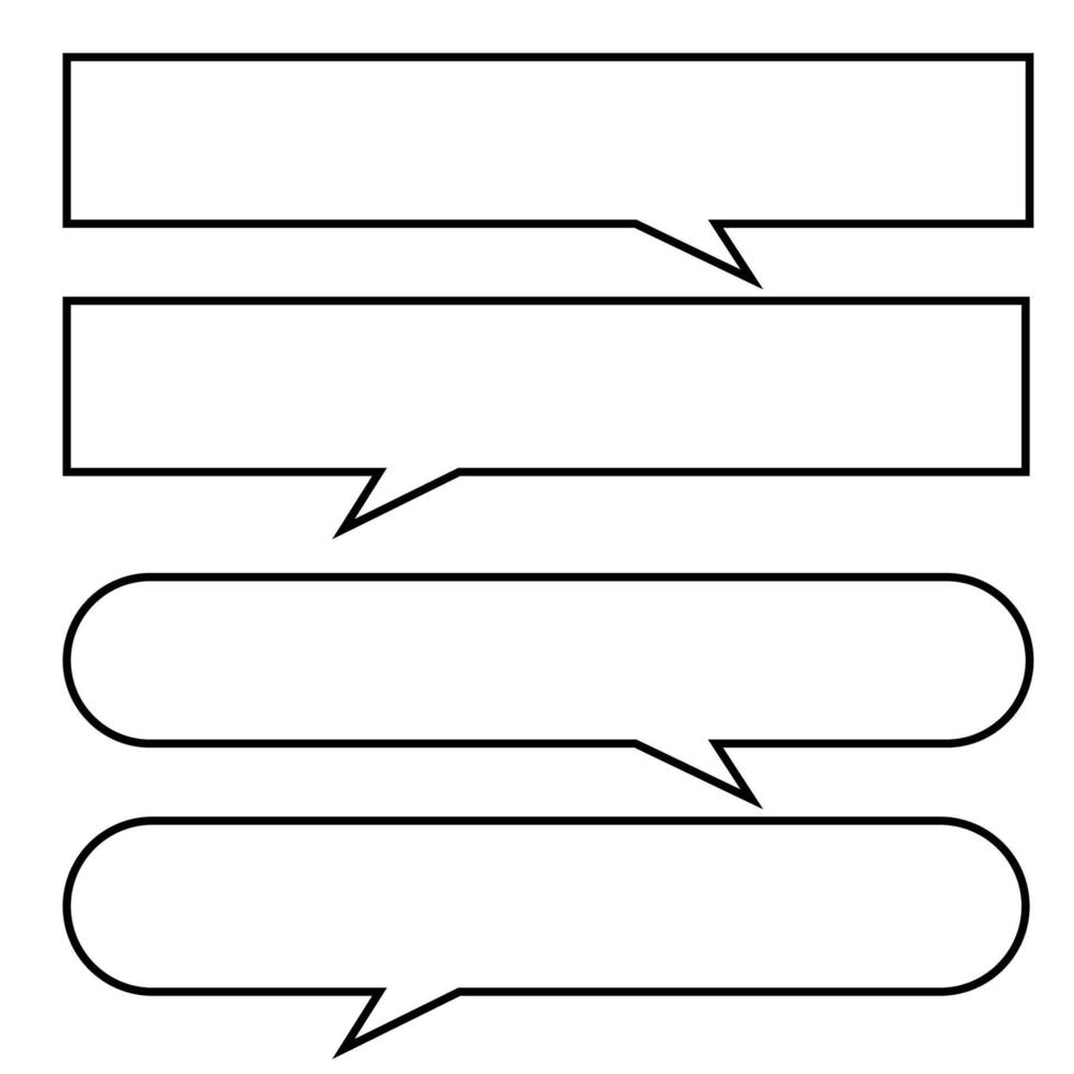 Set aus weißen Sprechblasen, leeren Blasen mit schwarzen Rändern, Sprechen und Reden, Kommunikation und Dialog, Vektorgrafiken. vektor