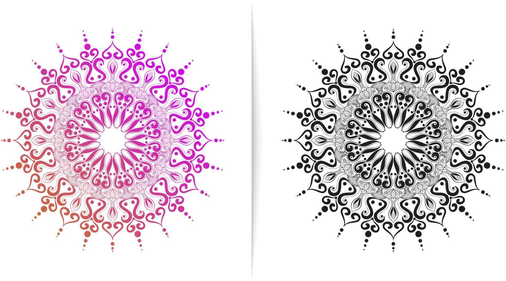 kreisförmige Muster, abstrakte und einfache Mandala-Motive, können für Dekorationsornamente, Henna, Tätowierungen und Malbuchumschläge angepasst werden vektor
