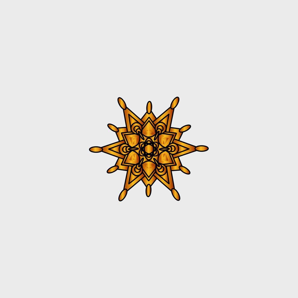Luxuriöser goldener Mandala-Designhintergrund, eingelegt in weißem Hintergrund vektor