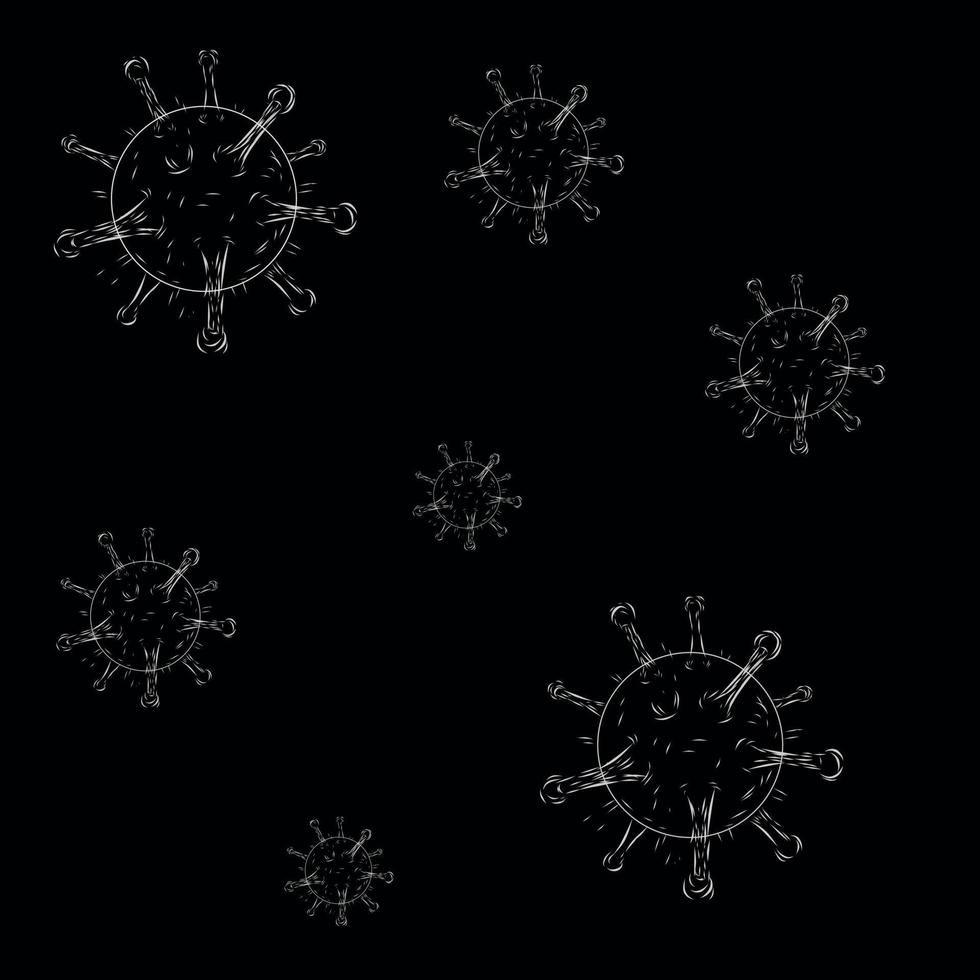 coronavirus virus linje popkonst potrait logotyp färgglad design med svart mörk bakgrund vektor
