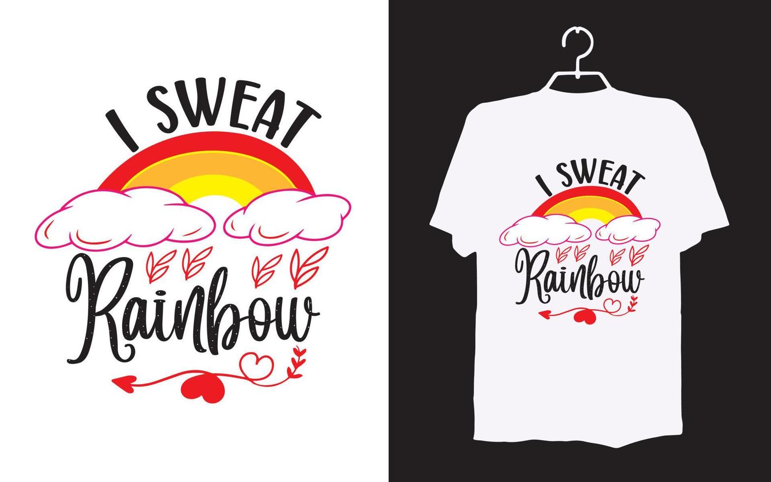 Drucken Sie Regenbogen-T-Shirt-Design vektor