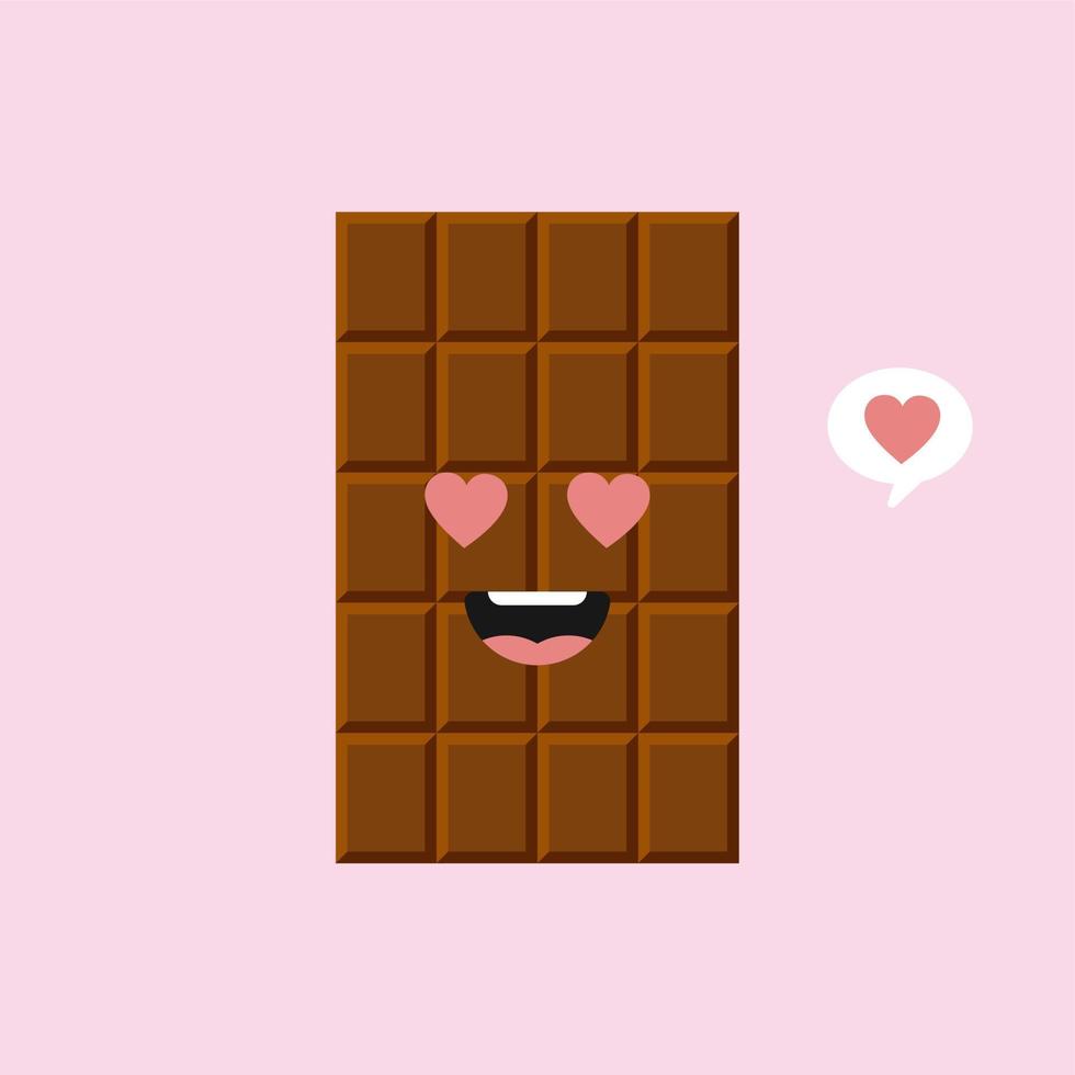 söta och roliga chokladkaka tecken som visar olika känslor, tecknad vektorillustration isolerad på färgbakgrund. kawaii chokladkakor, maskotar, uttryckssymboler och emoji för webben vektor