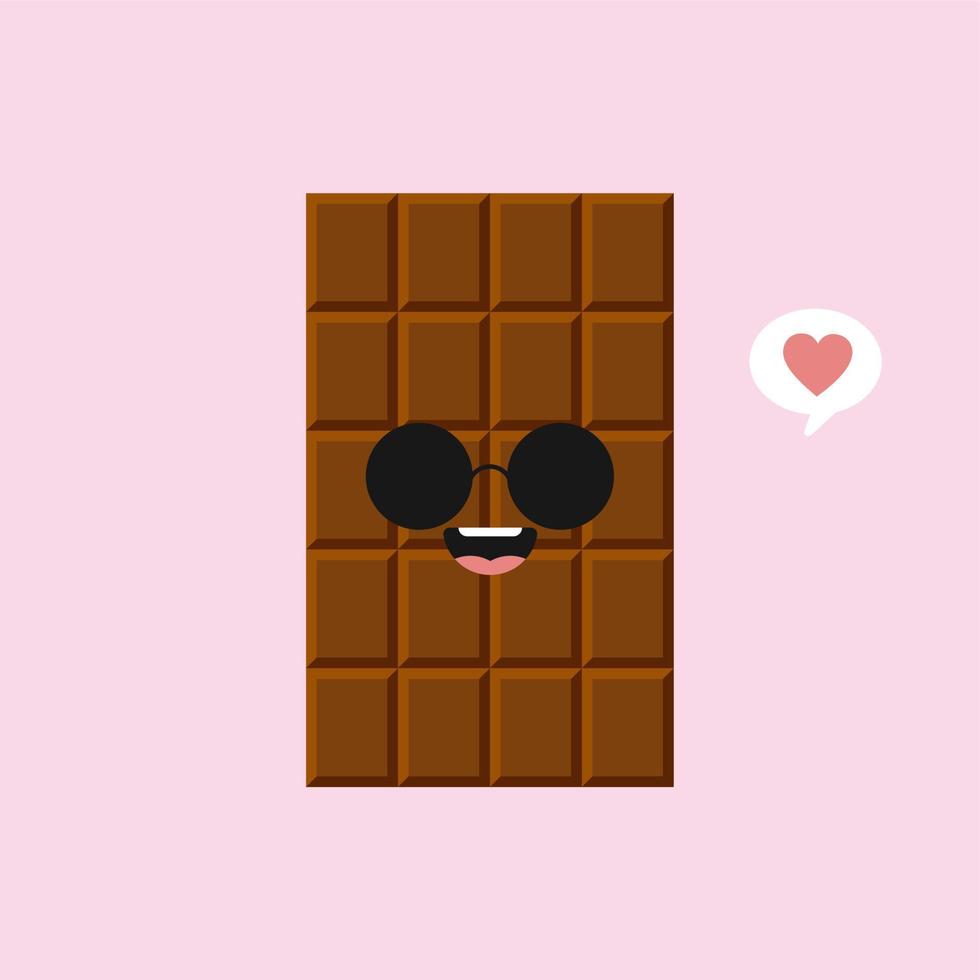 söta och roliga chokladkaka tecken som visar olika känslor, tecknad vektorillustration isolerad på färgbakgrund. kawaii chokladkakor, maskotar, uttryckssymboler och emoji för webben vektor