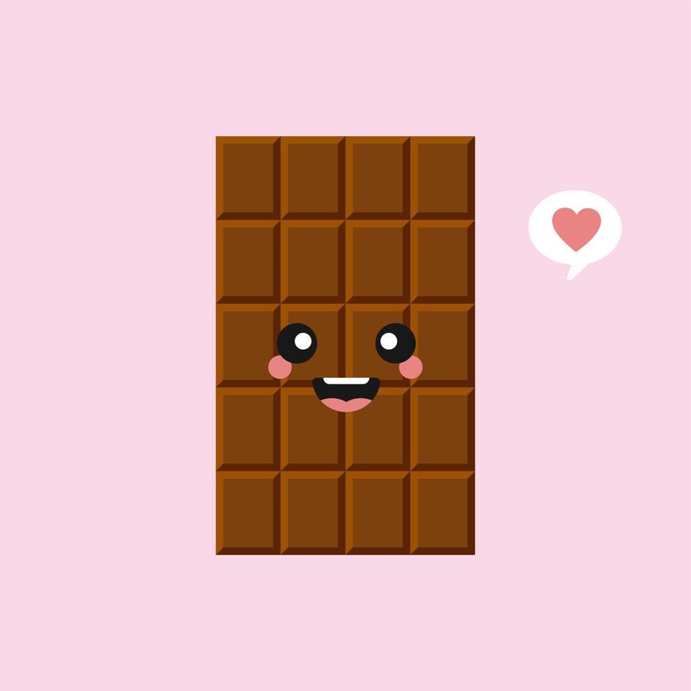 söta och roliga chokladkaka tecken som visar olika känslor, tecknad vektorillustration isolerad på färgbakgrund. kawaii chokladkakor, maskotar, uttryckssymboler och emoji för webben vektor