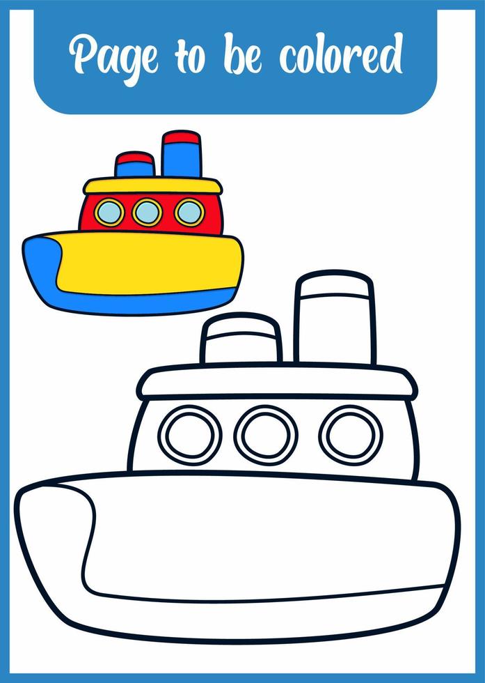 Malbuch für Kinderboot vektor
