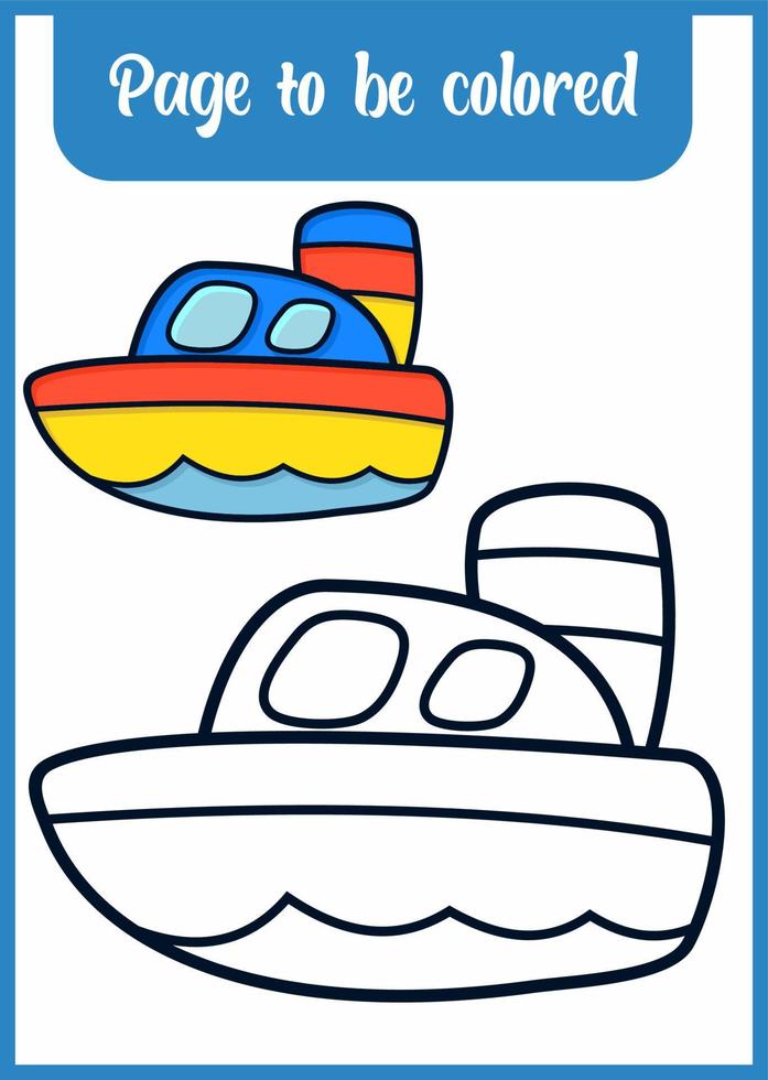 Malbuch für Kinderschnellboot vektor