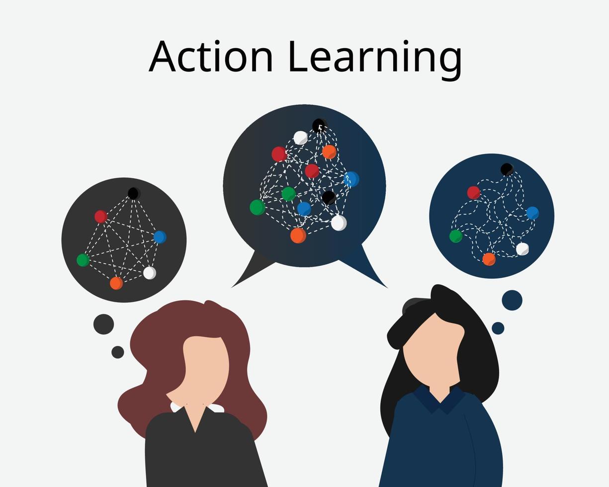 action learning för liten grupp att diskutera för att lösa problem vektor