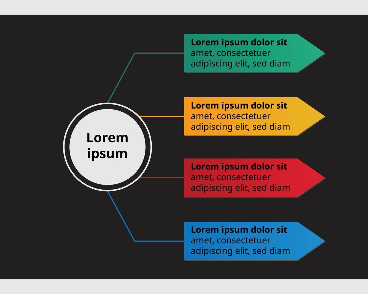 Technologie-Infografik-Vorlage für Unternehmen mit 4 Elementen. Technologiediagramm für Präsentationsvektor-Infografik vektor