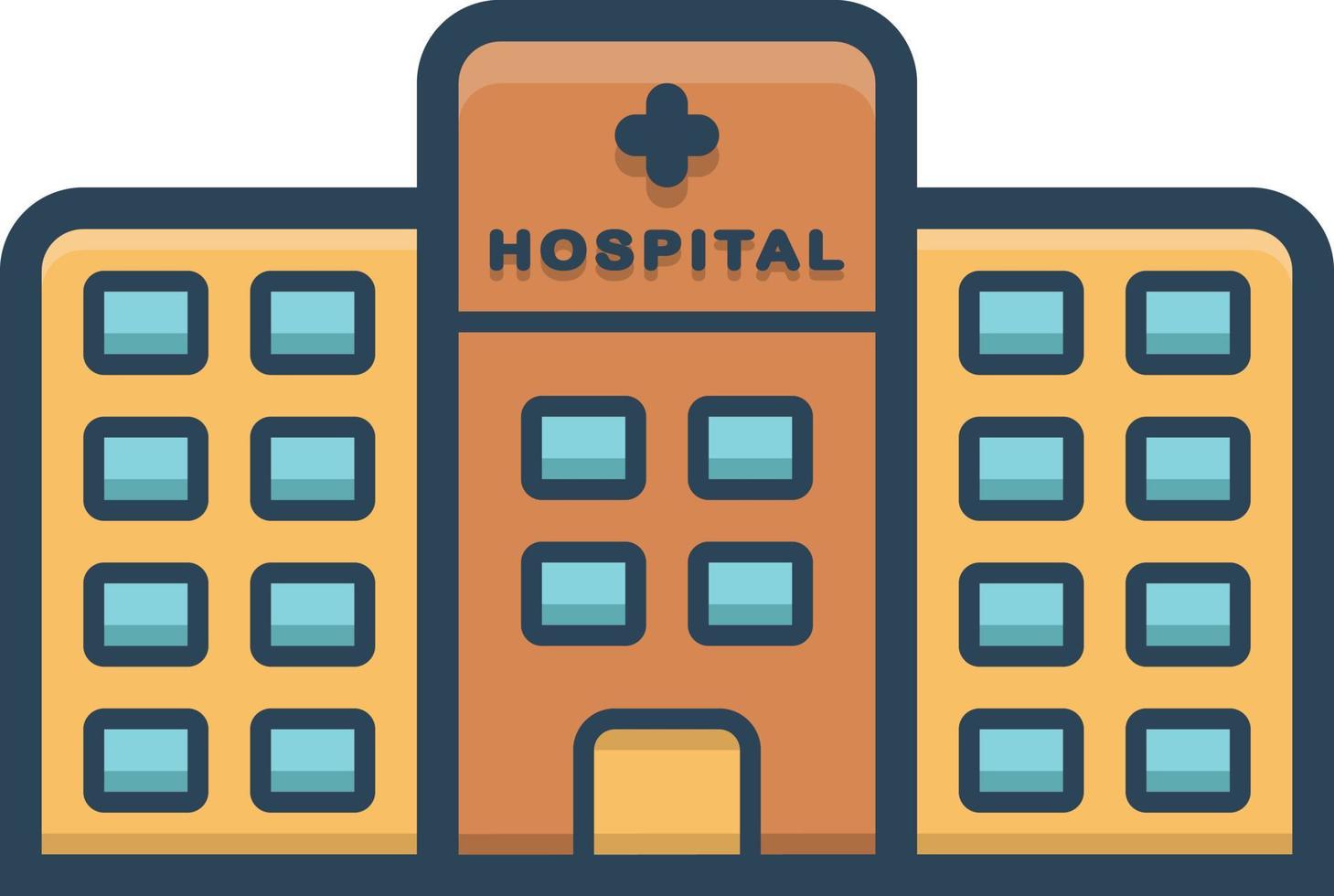 bunte ikone für krankenhaus vektor