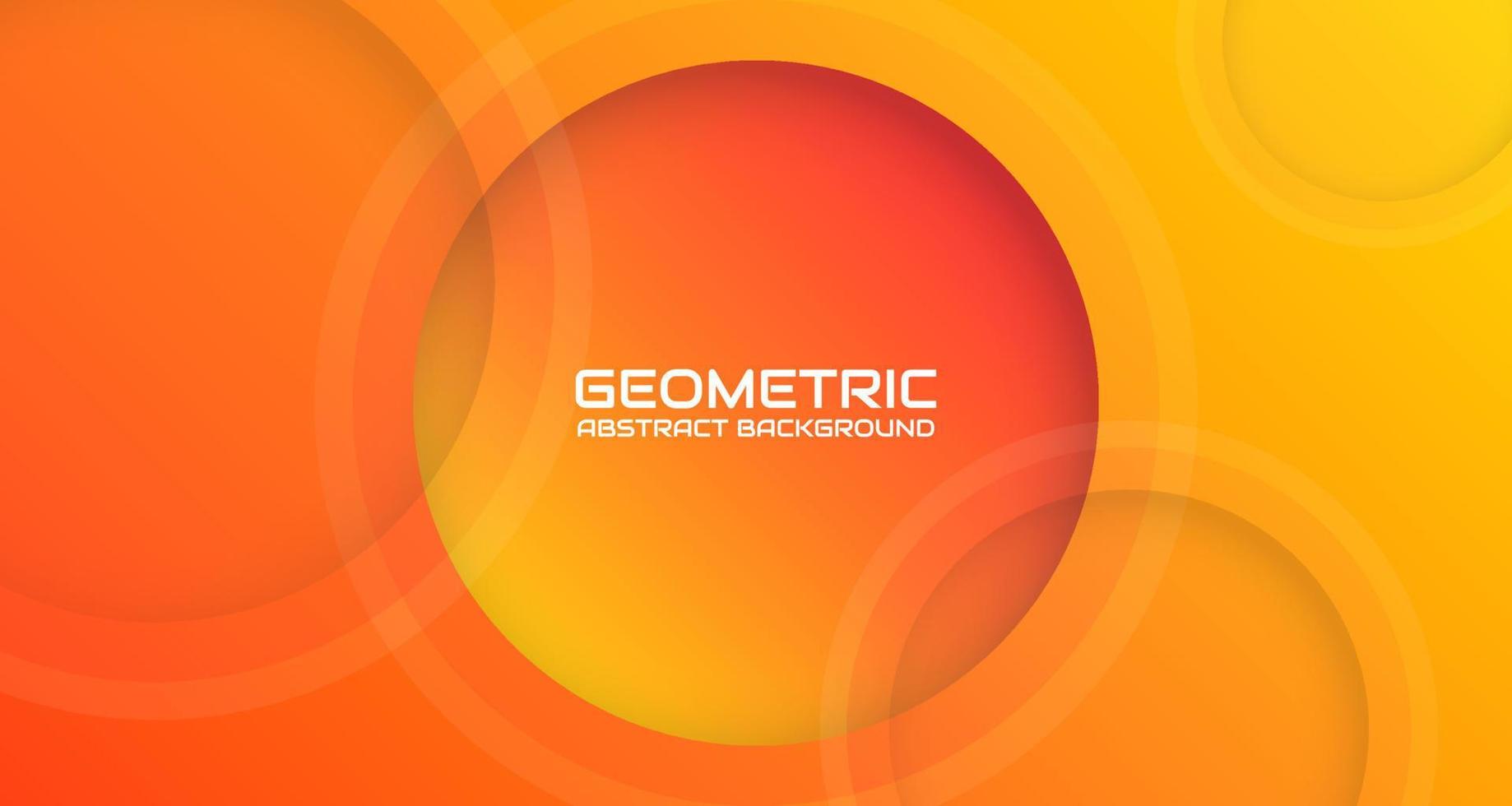 3d orange geometrische abstrakte Hintergrundüberlappungsschicht auf hell mit Kreislinieneffektdekoration. minimalistisches grafikdesignelement zukünftiges stilkonzept für banner, flyer, broschüre oder zielseite vektor