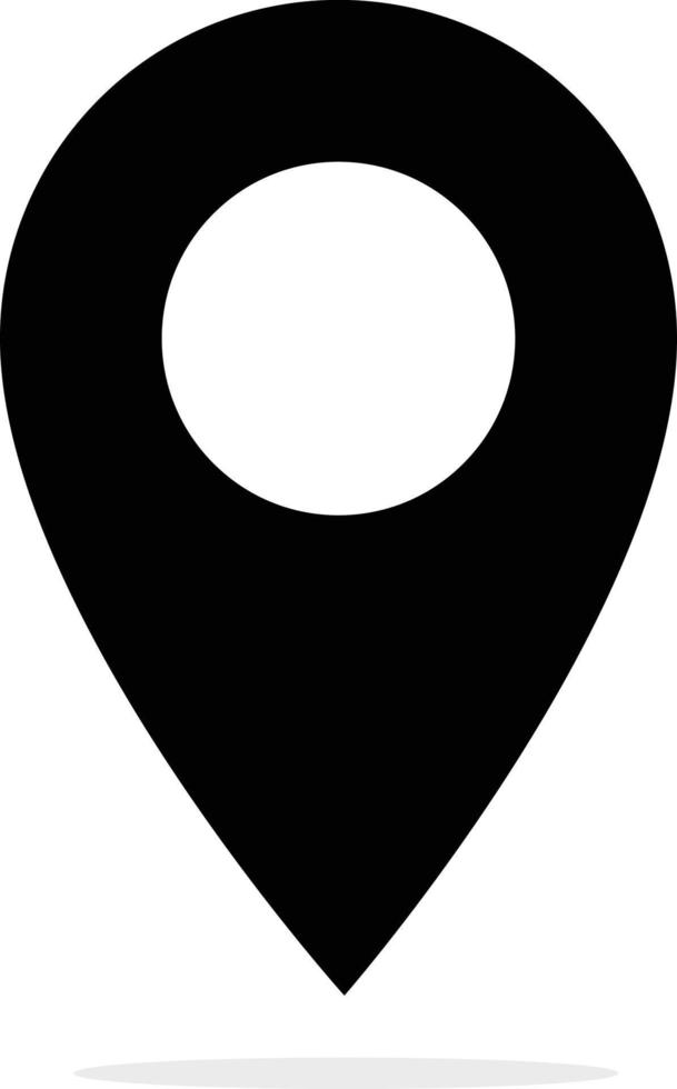 platsnålsikon. plats pin tecken. svart plats pin symbol. vektor