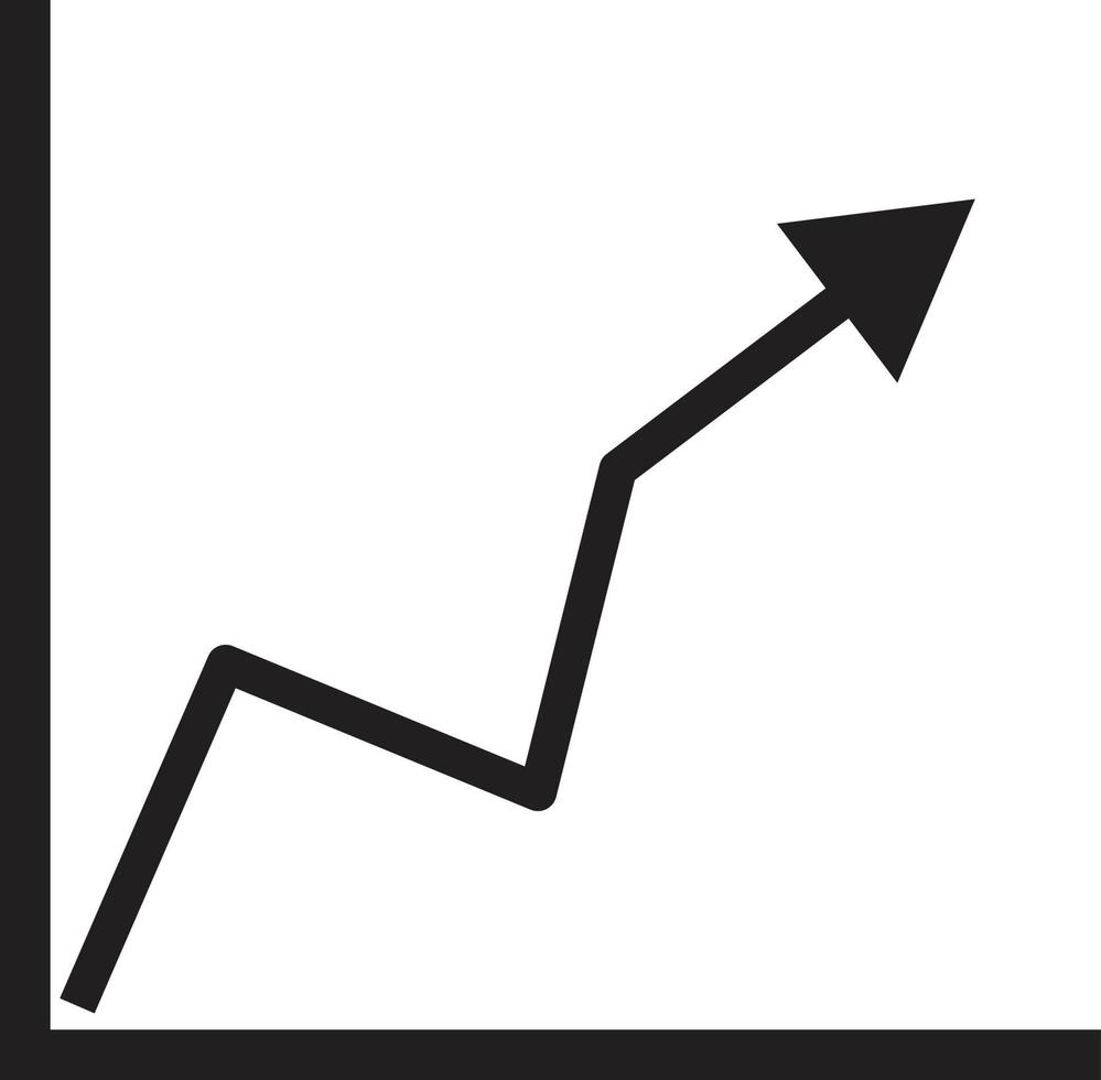 wachsendes Diagrammsymbol. erster Stil. Geschäftsdiagramm Zeichen. Diagrammsymbol. vektor