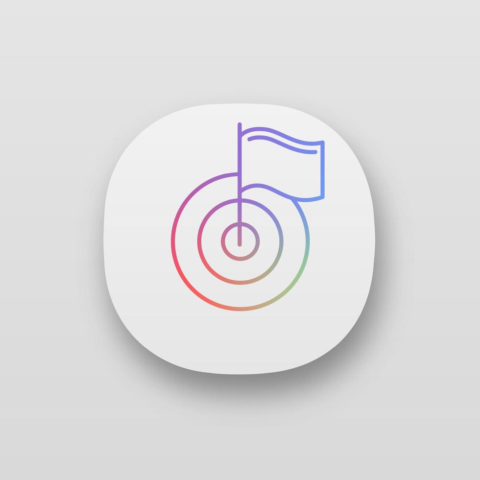 mål, mål app-ikon. ui ux användargränssnitt. målsättning. prestation. måluppnående. webb- eller mobilapplikation. vektor isolerade illustration