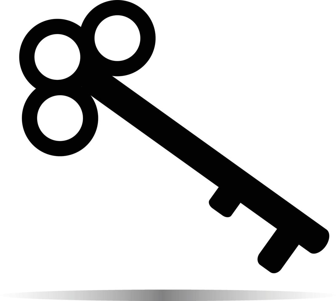 Schlüssel- und Schattensymbol. Schlüsselsymbol. Schlüsselzeichen. vektor