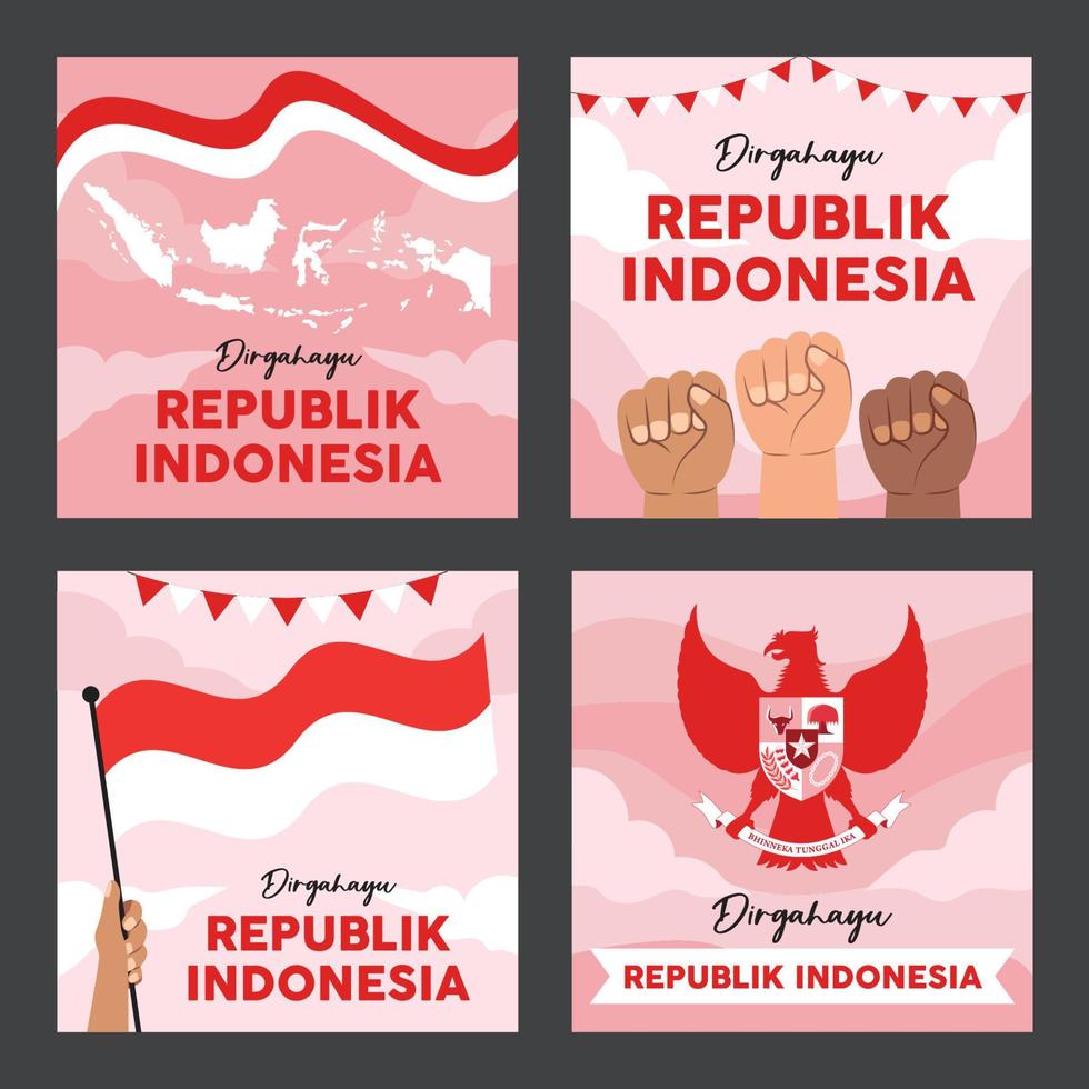 Dirgahayu Indonesien Social-Media-Vorlage vektor
