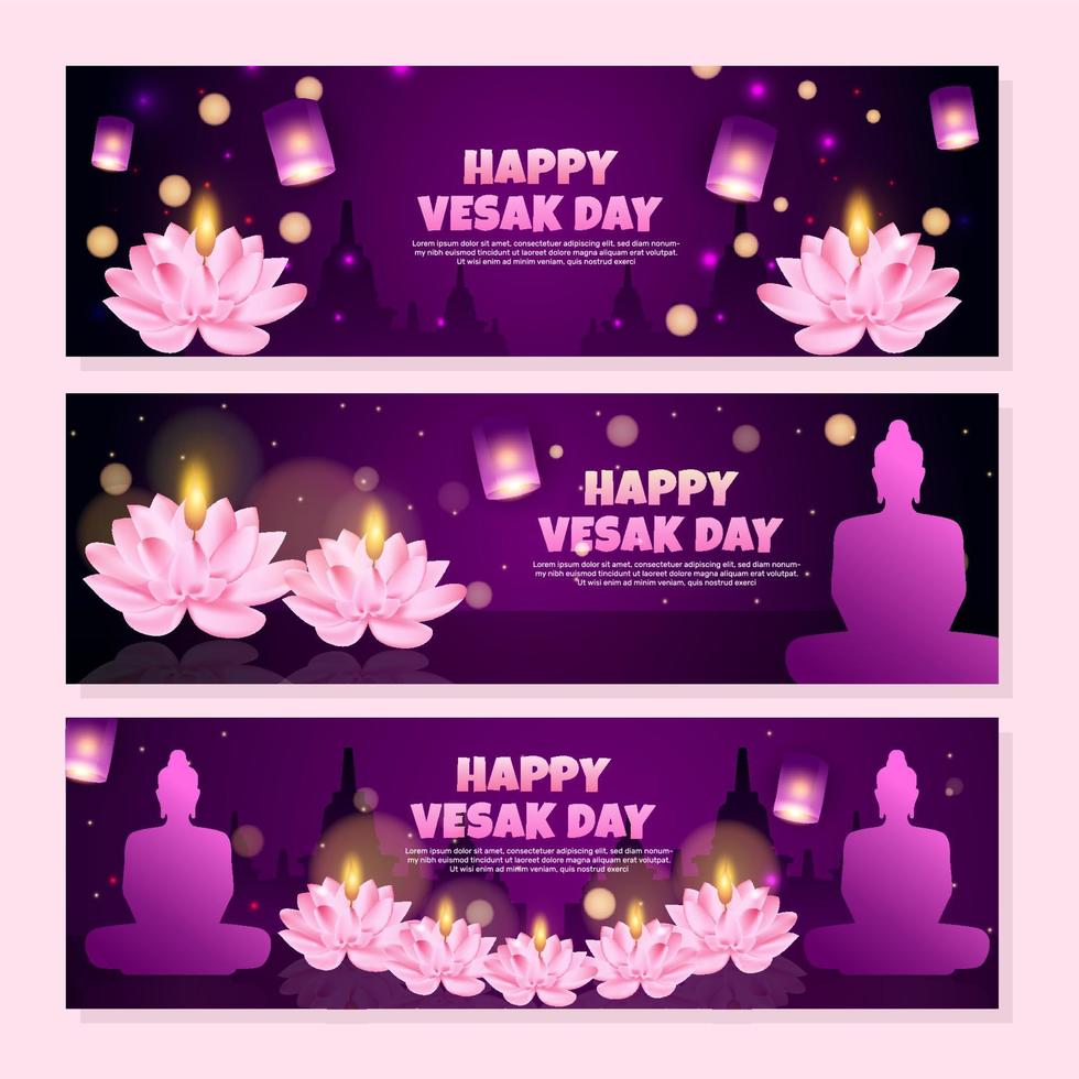 vacker vesak dag firande koncept vektor