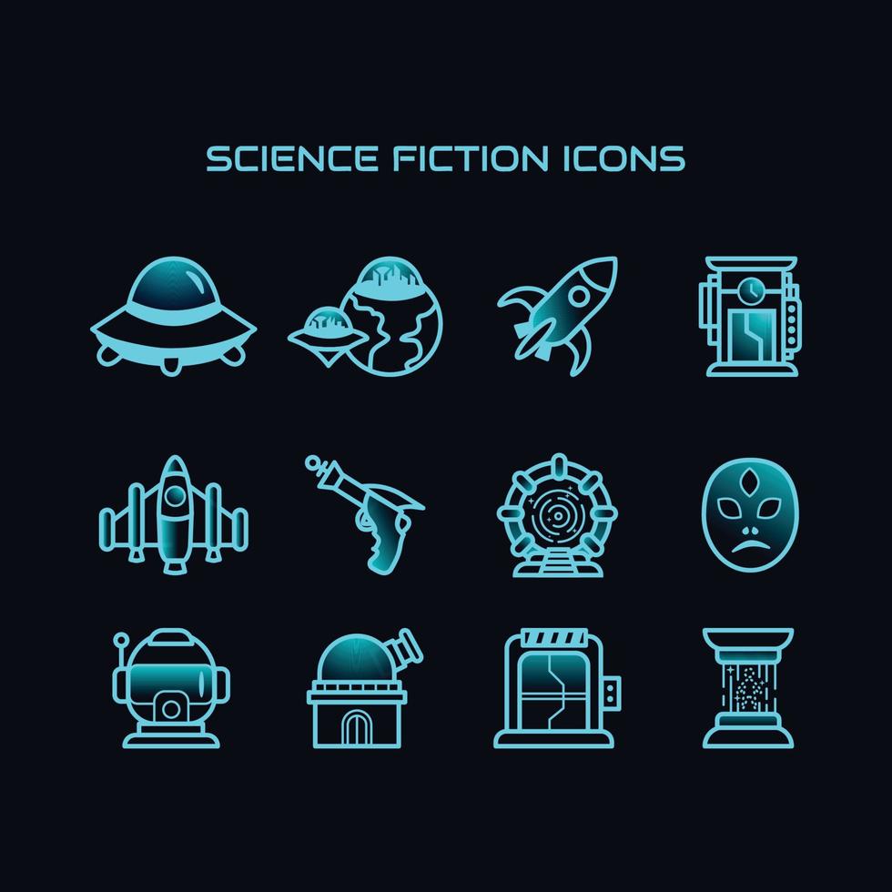 Science-Fiction-Ikonen vektor