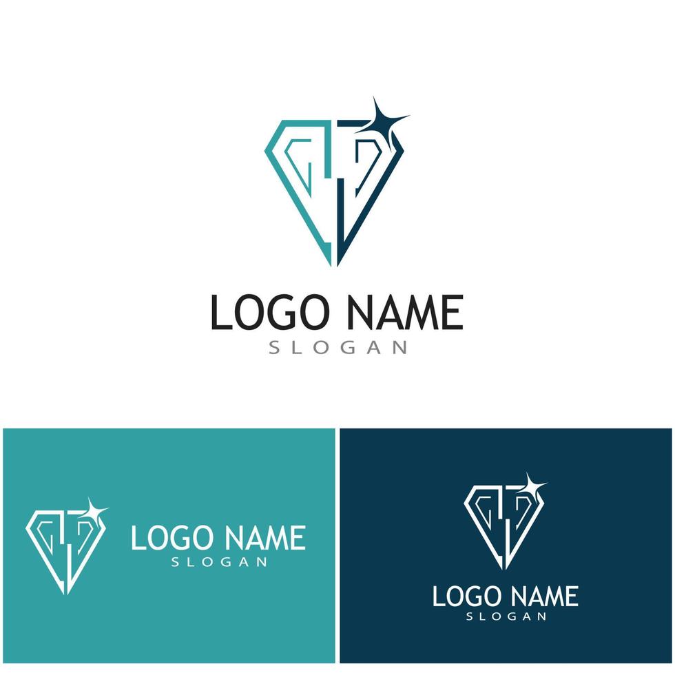 Diamant Logo Vorlage Vektor Icon Illustration Design