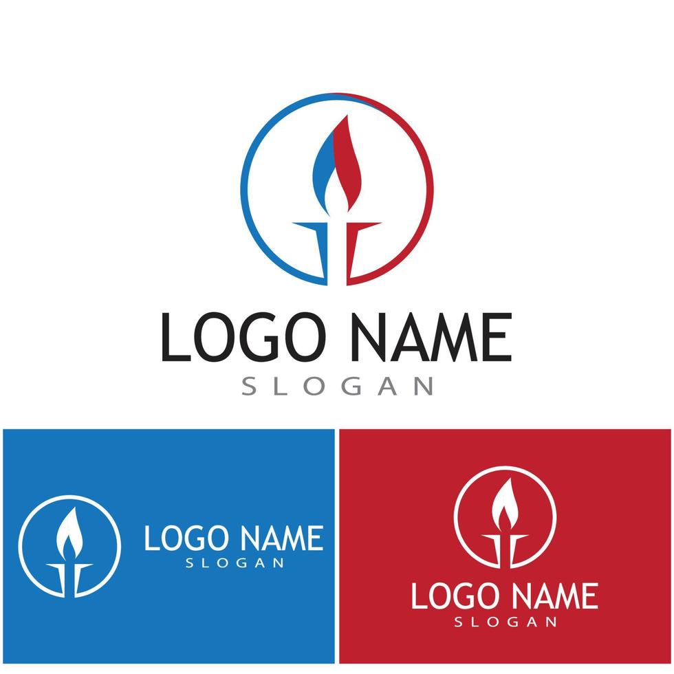 fackla logotyp mall vektor symbol illustration design