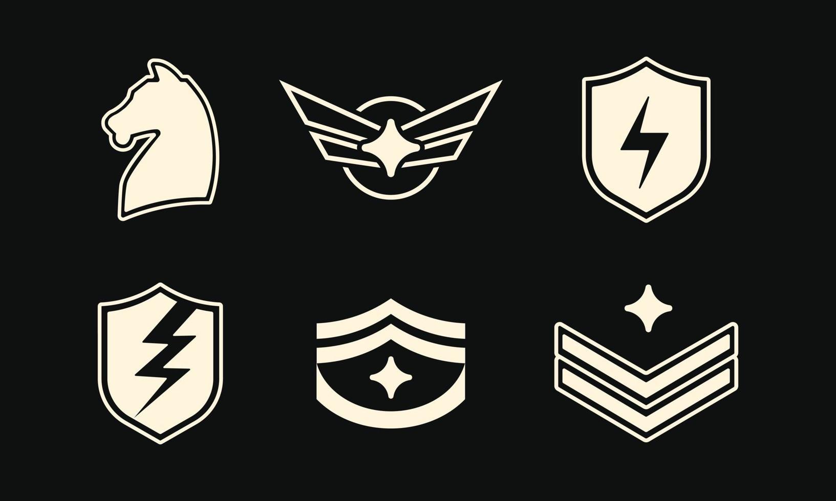 uppsättning militära armémärken. militär broderi och nåldesign. arméplåster för kopieringsutrymme typografi vektor