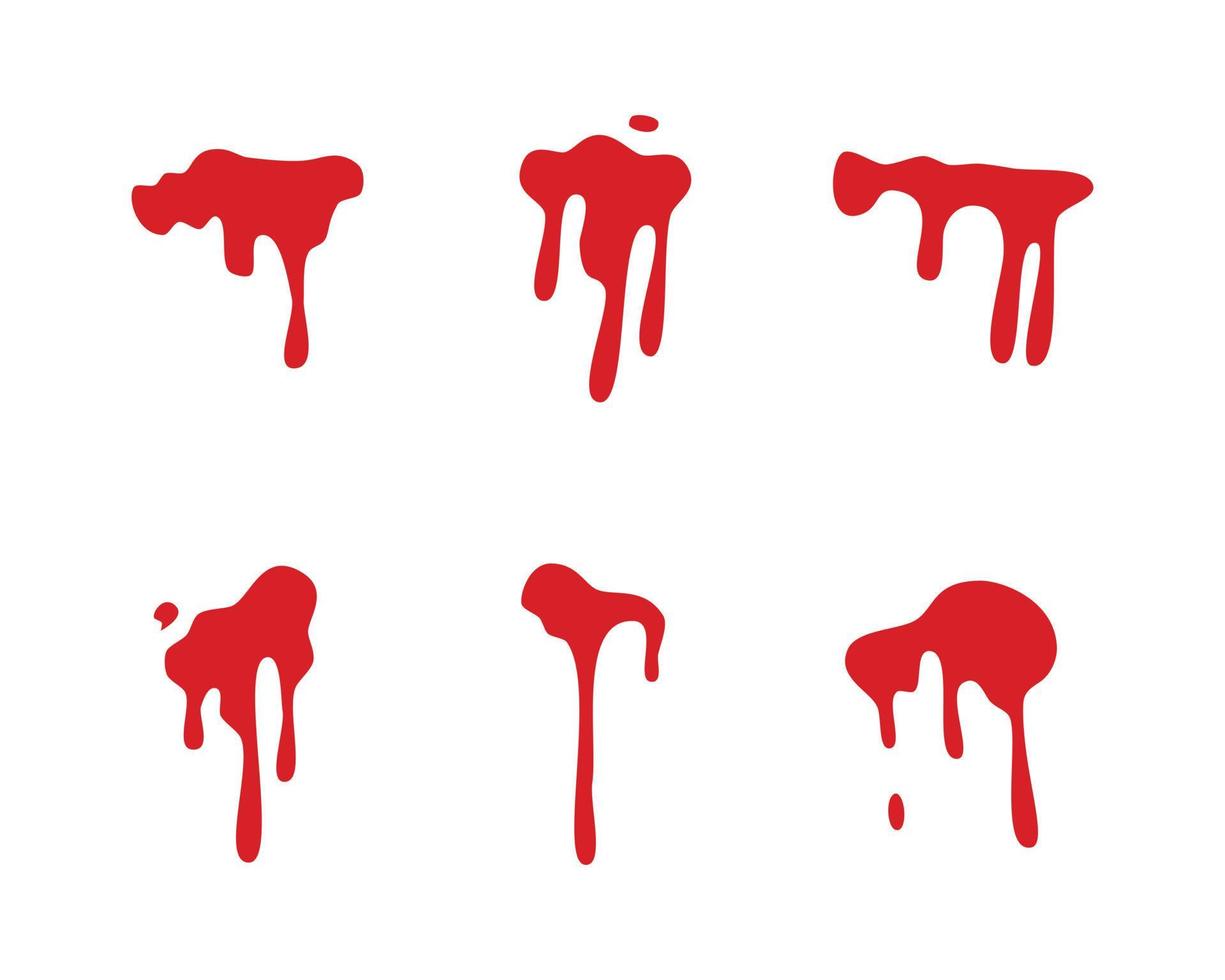 uppsättning av rött blod eller färgstänk, halloween designelement vektor