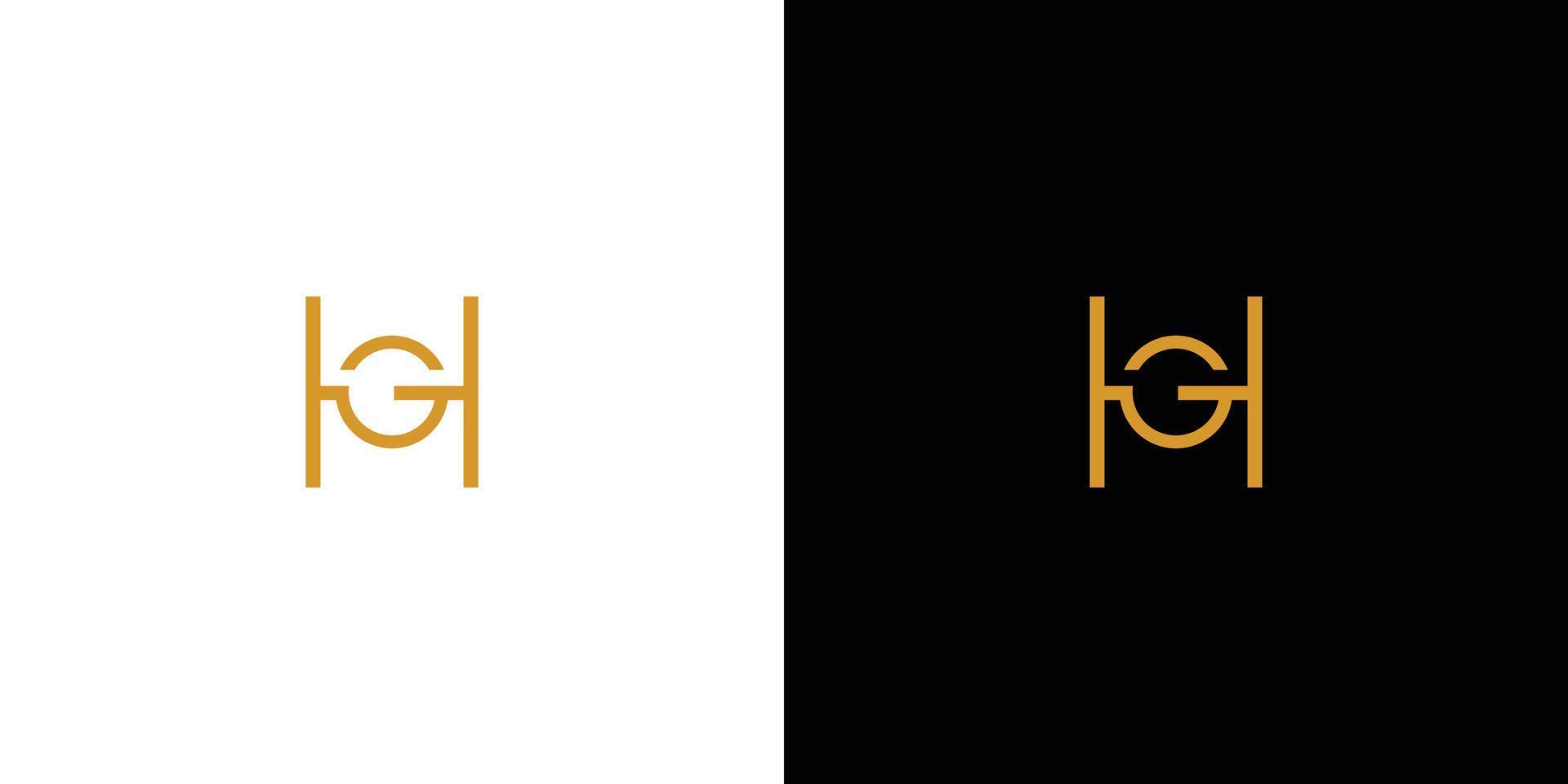 enkel och unik logotypdesign för hg-bokstavsinitialer vektor