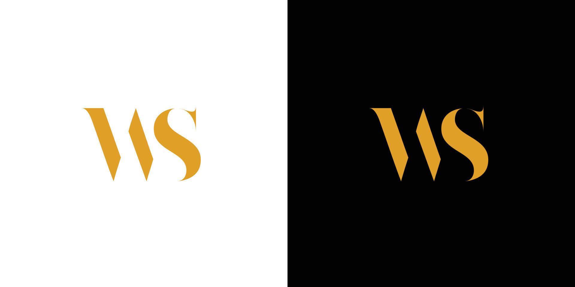enkel och lyxig bokstav ws initialer logotypdesign vektor