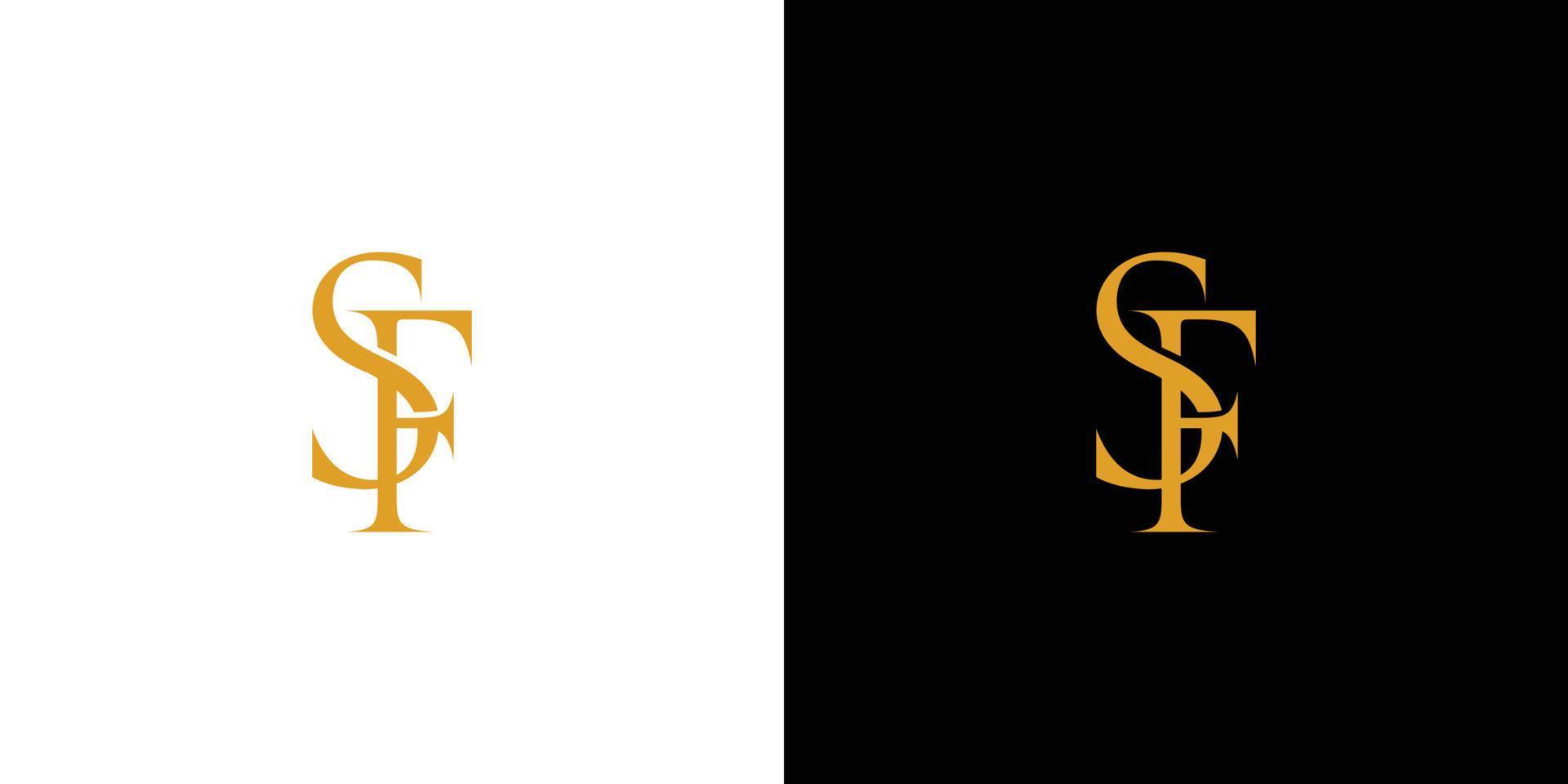 einzigartiges und luxuriöses sf-initialen-logo-design vektor