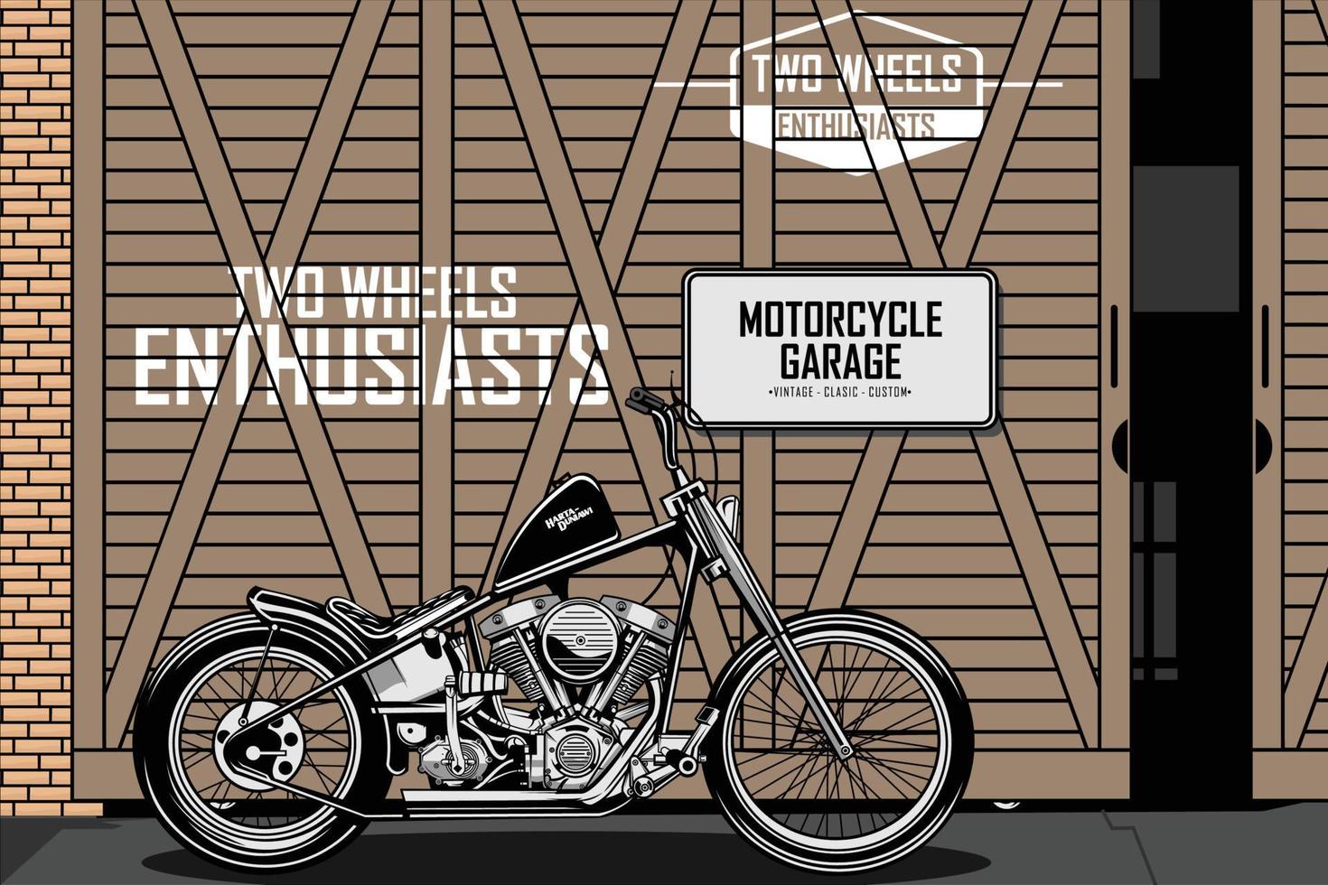 motorcykelgarage a.eps vektor