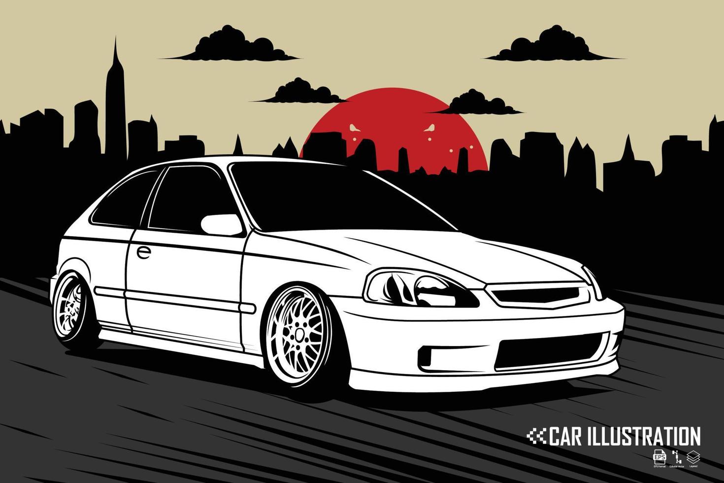 auto poster illustration vector.eps vektor