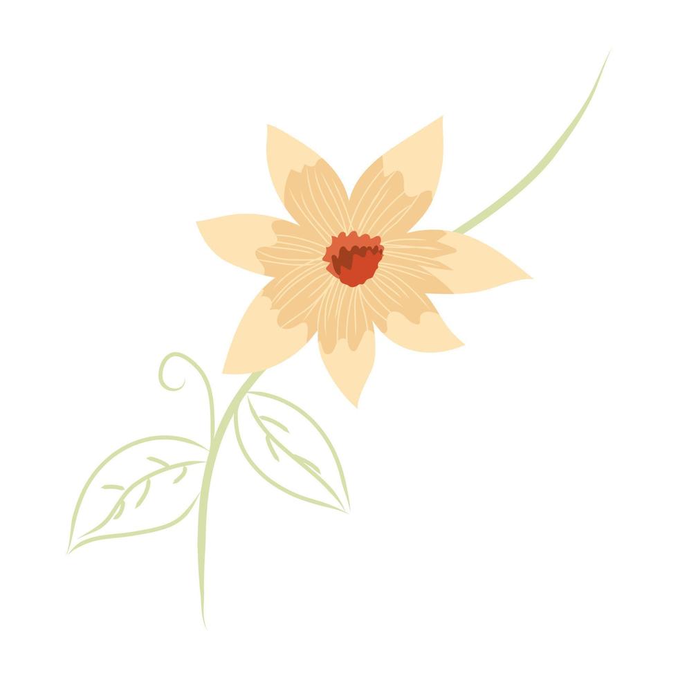 ein perfektes Design einer Lilienblume, Doodle-Ikone vektor