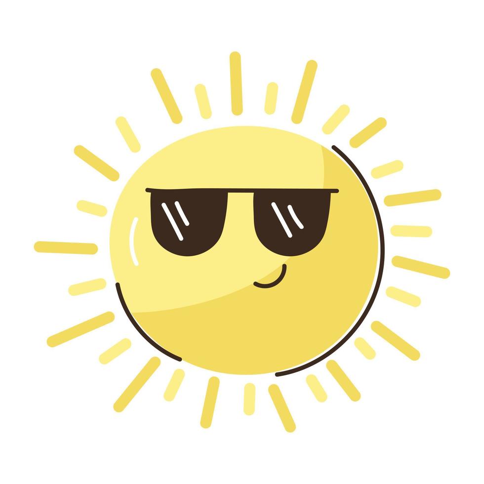 vackert designad doodle platt ikon av solen vektor