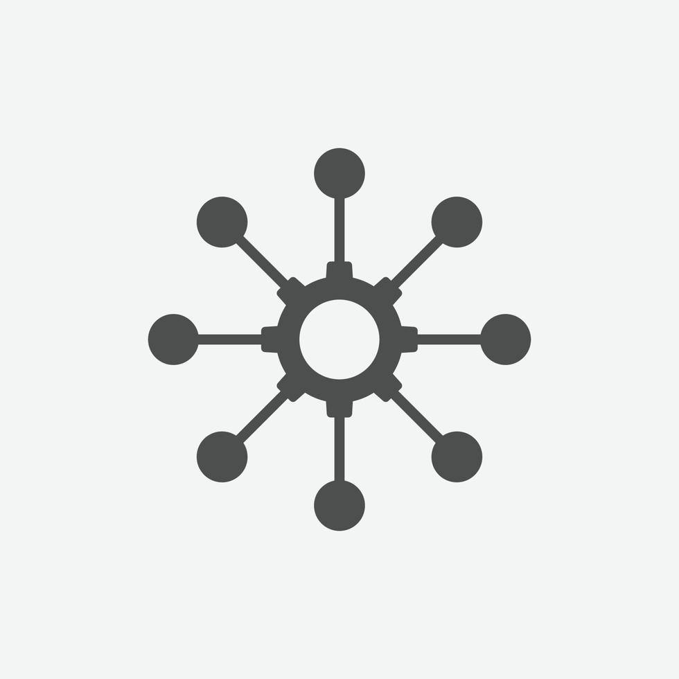 Symbolvektor für Multichannel-Marketing. Netzwerksymbol. Omni-Channel-Vektorzeichen. vektor